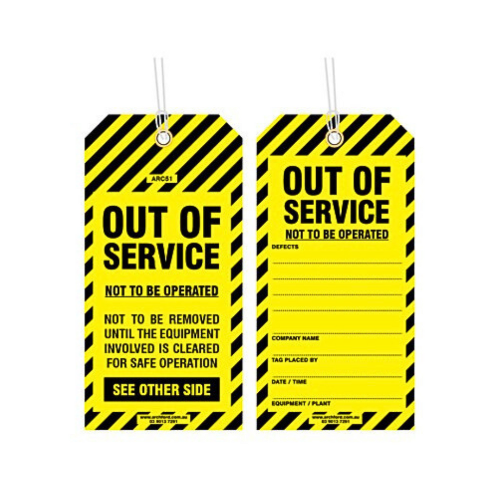 Out Oof Service Safety Tag