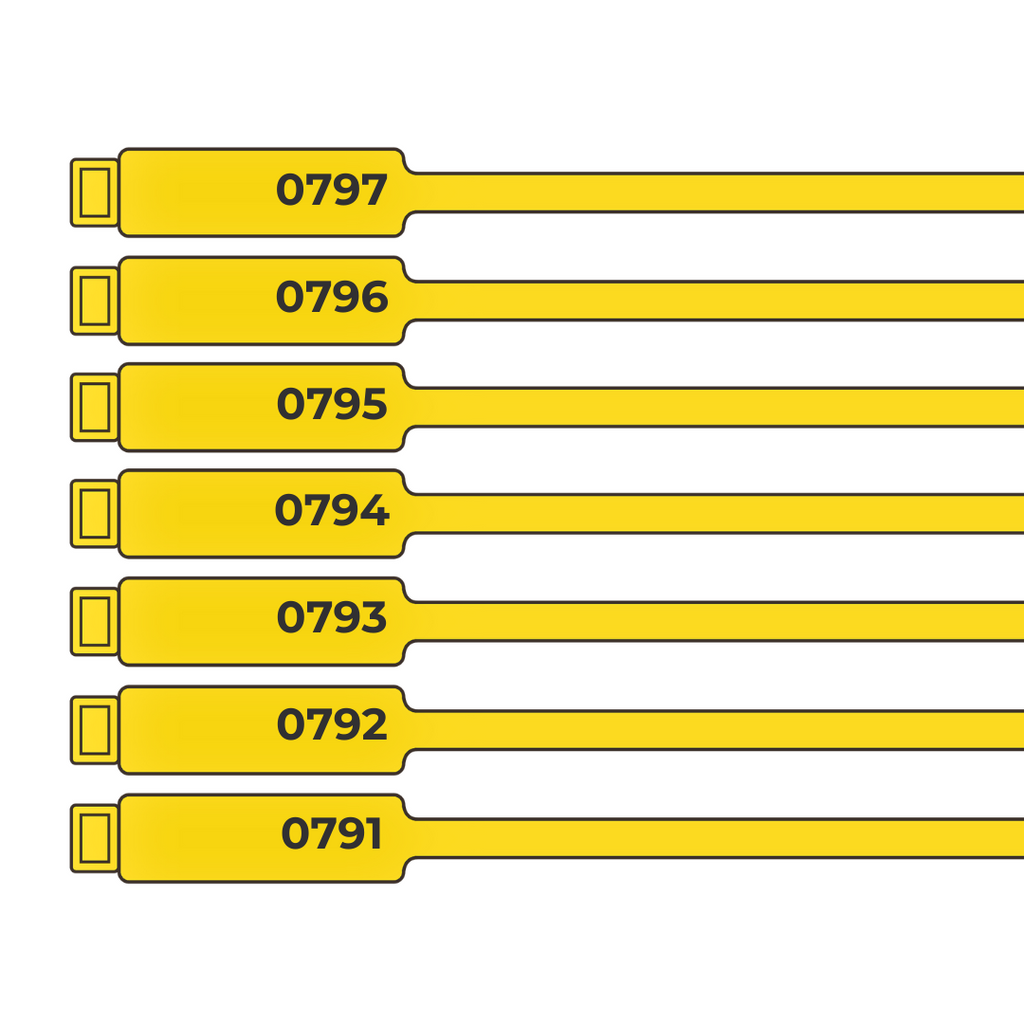 Numbered Rig Tags Yellow