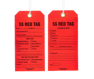 5S Red Tearproof Poly Tag