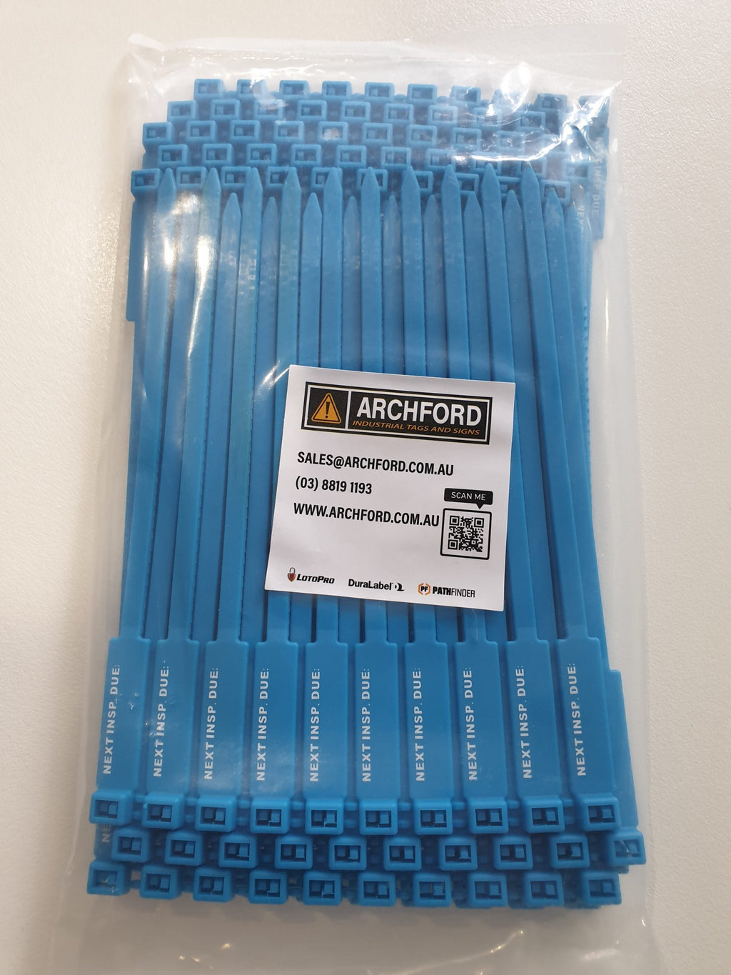 Blue 175mm Next Inspection Due Inspection Rig Tag | Archford