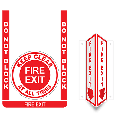 Fire Exit Floor Sign Bundle