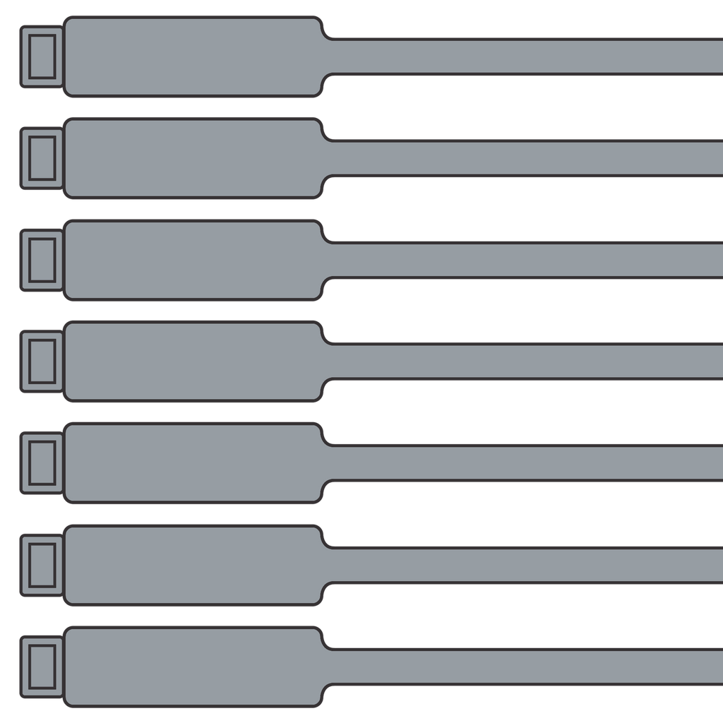 175mm Blank Inspection Rig Tag - 100 Pack | Grey