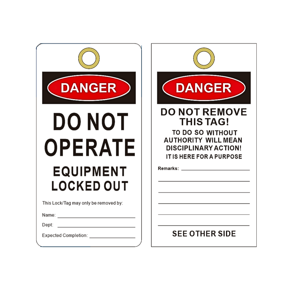 Equipment Locked Out PVC Tag