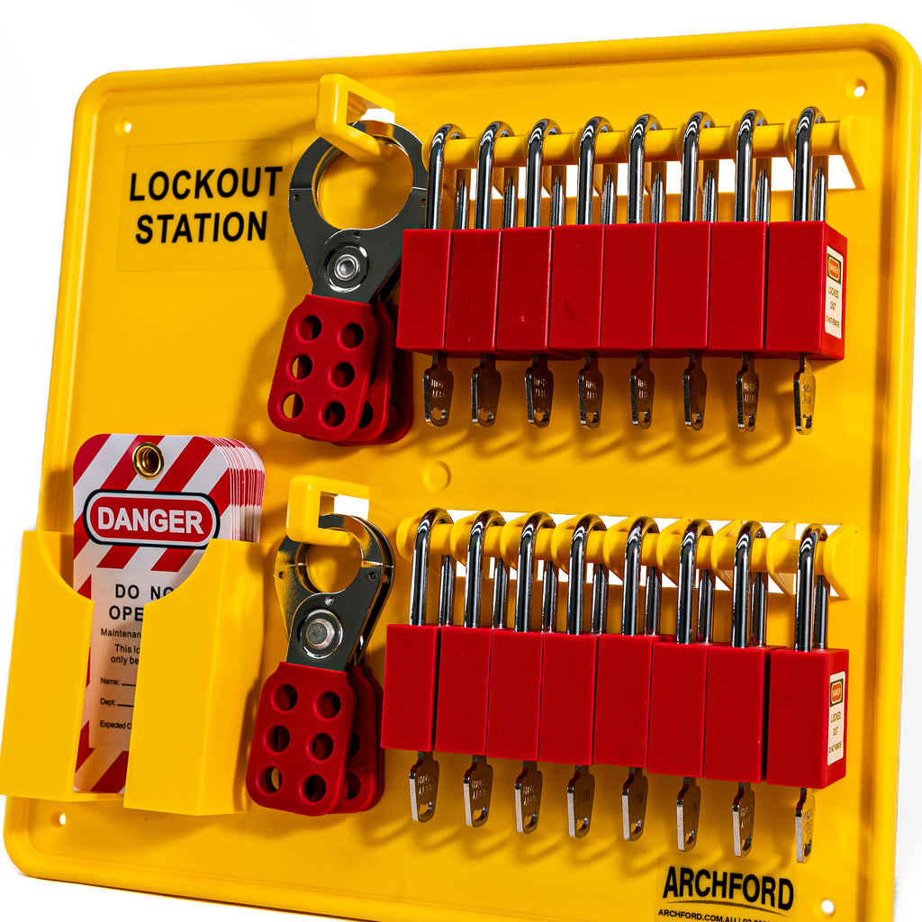 Archford's Open Lockout Tagout Station For 16 Padlocks