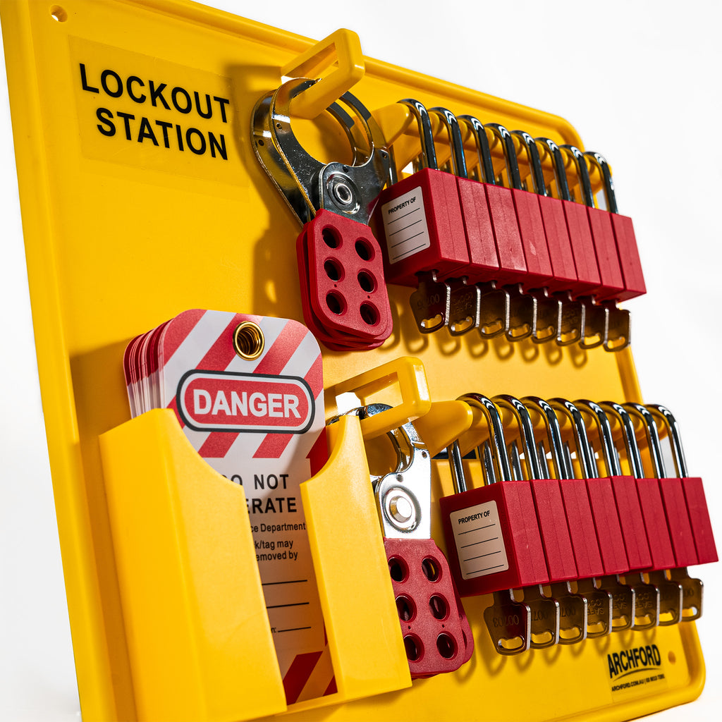 Archford's Open Lockout Tagout Station For 16 Padlocks