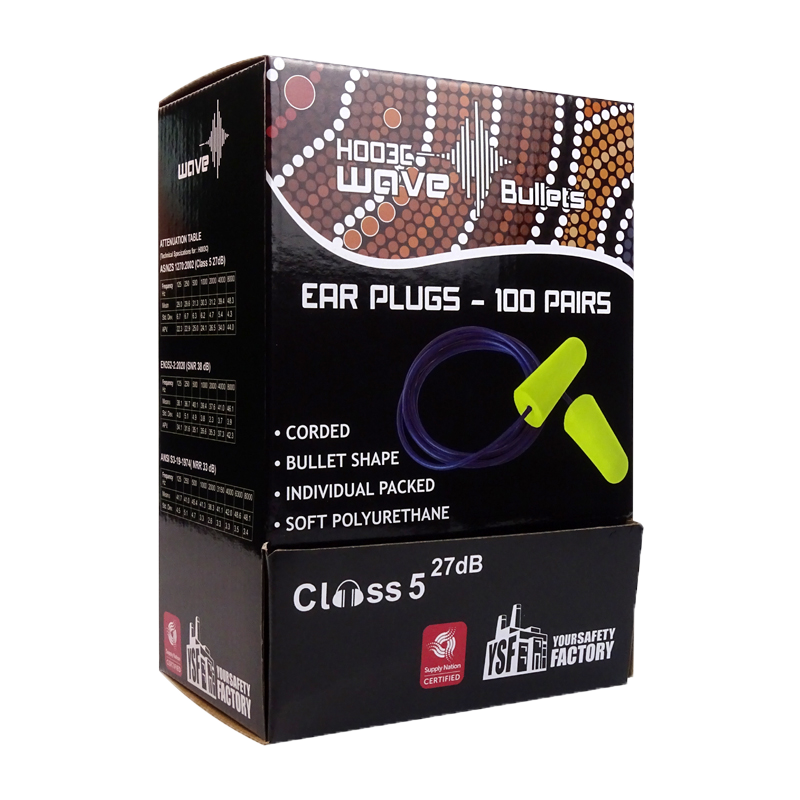 Wave Bullet Corded Earplugs – 27dB