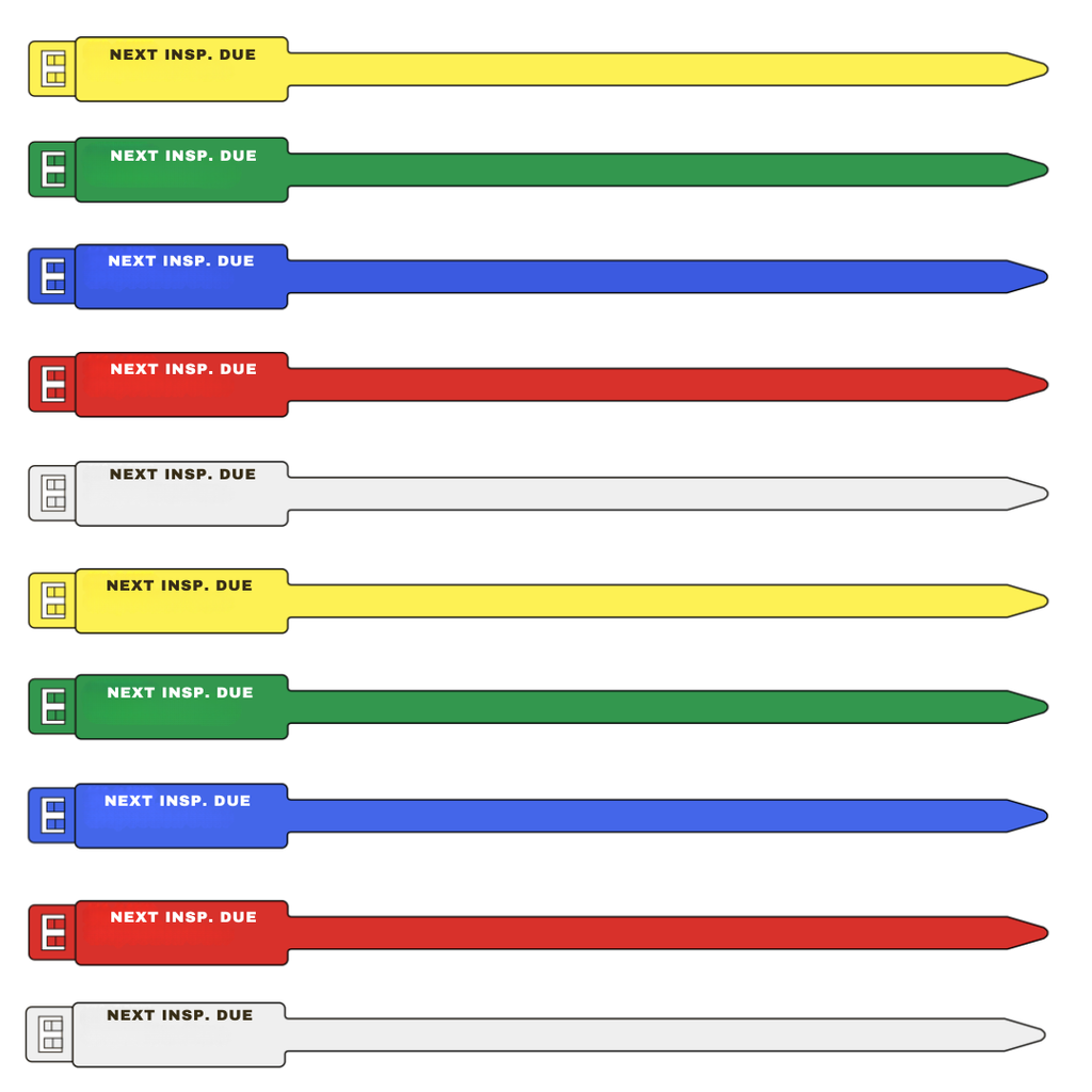 175mm Next Inspection Due Rig Tag - 100 Pack