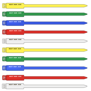 175mm Next Inspection Due Rig Tag - 100 Pack