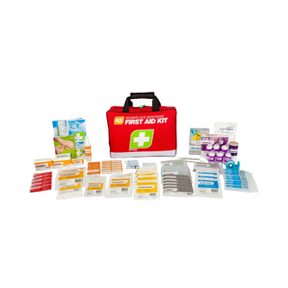 a first aid kit with various items