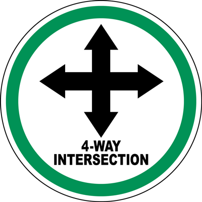 4-Way Intersection Floor Sign | Archford | Shipping Australia Wide