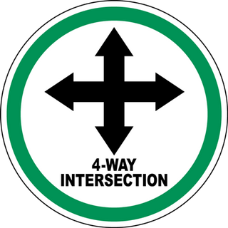4-Way Intersection Floor Sign | Archford | Shipping Australia Wide