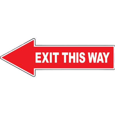 Red Exit This Way Arrow Floor Sign | Archford | Shop Online