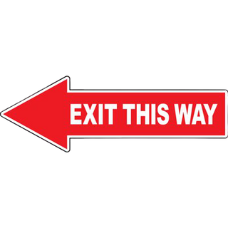 Red Exit This Way Arrow Floor Sign | Archford | Shop Online