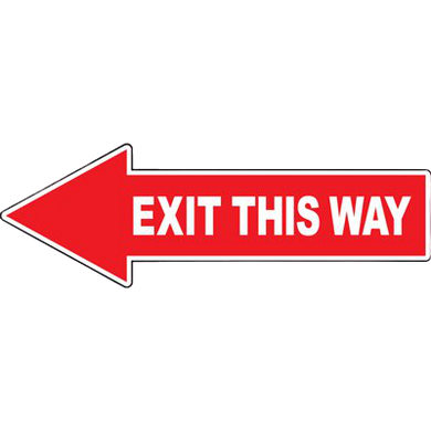 Red Exit This Way Arrow Floor Sign | Archford | Shop Online