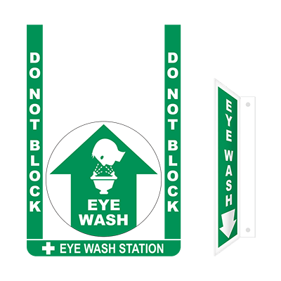 Eye Wash Station Bundle Floor Sign