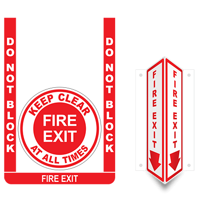 Fire Exit Floor Sign Bundle