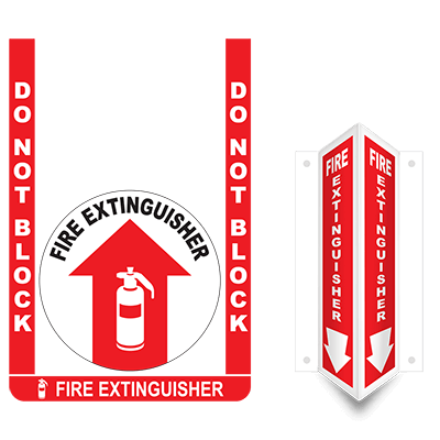 Fire Extinguisher Floor Sign Bundle