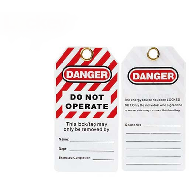 Danger Do Not Operate Lockout Tag