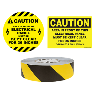 Electrical Panel Clearance Bundle Floor Tape and Safety Sign