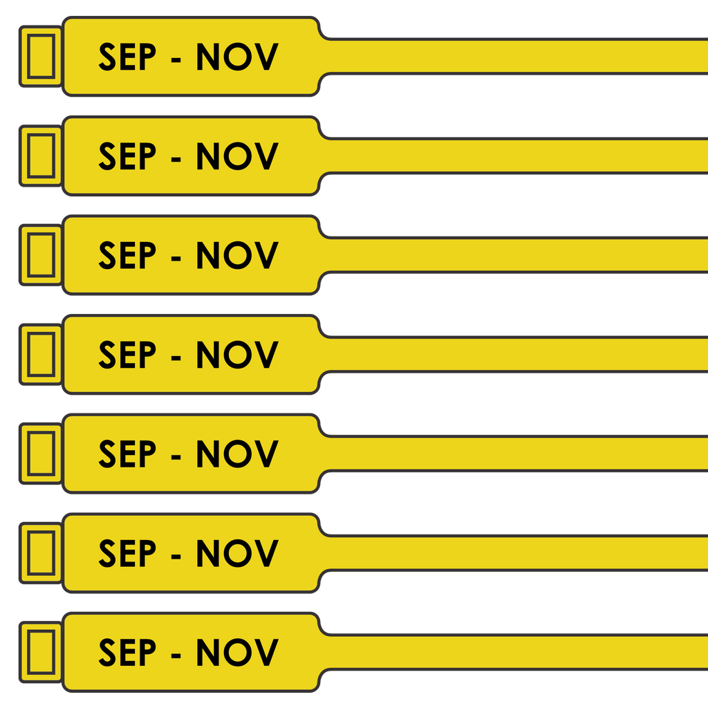 Yellow quarterly inspection tag western australia