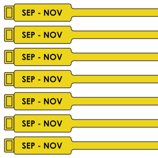 Yellow quarterly inspection tag western australia