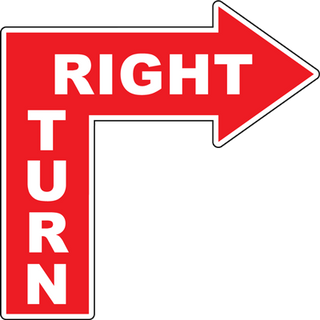 Right Turn Arrow Floor Sign