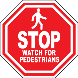 Watch for Pedestrians Floor Sign