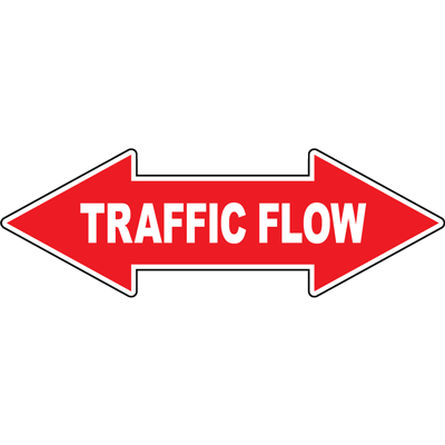 Traffic Flow Bi-Arrow Floor Sign