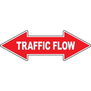 Traffic Flow Bi-Arrow Floor Sign