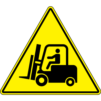 Yellow Forklift Floor Sign