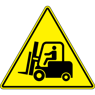 Yellow Forklift Floor Sign