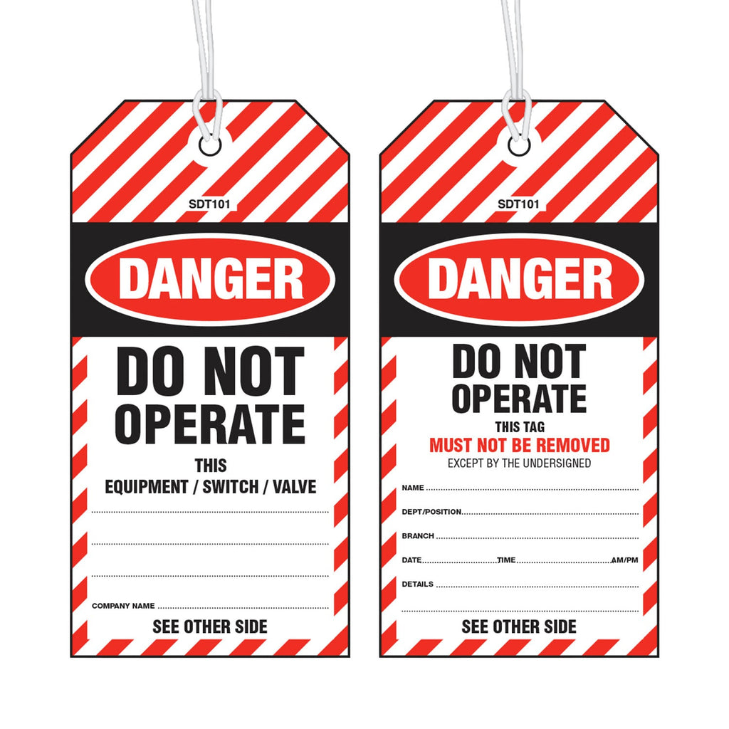 Danger Do Not Operate Tag - Cardstock Safety Tag