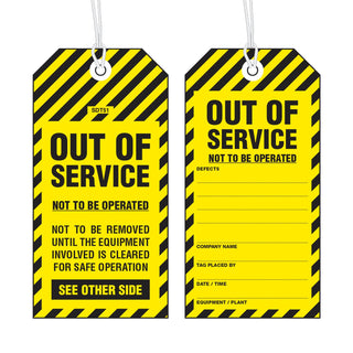Out of Service Tag - Poly and Cardstock