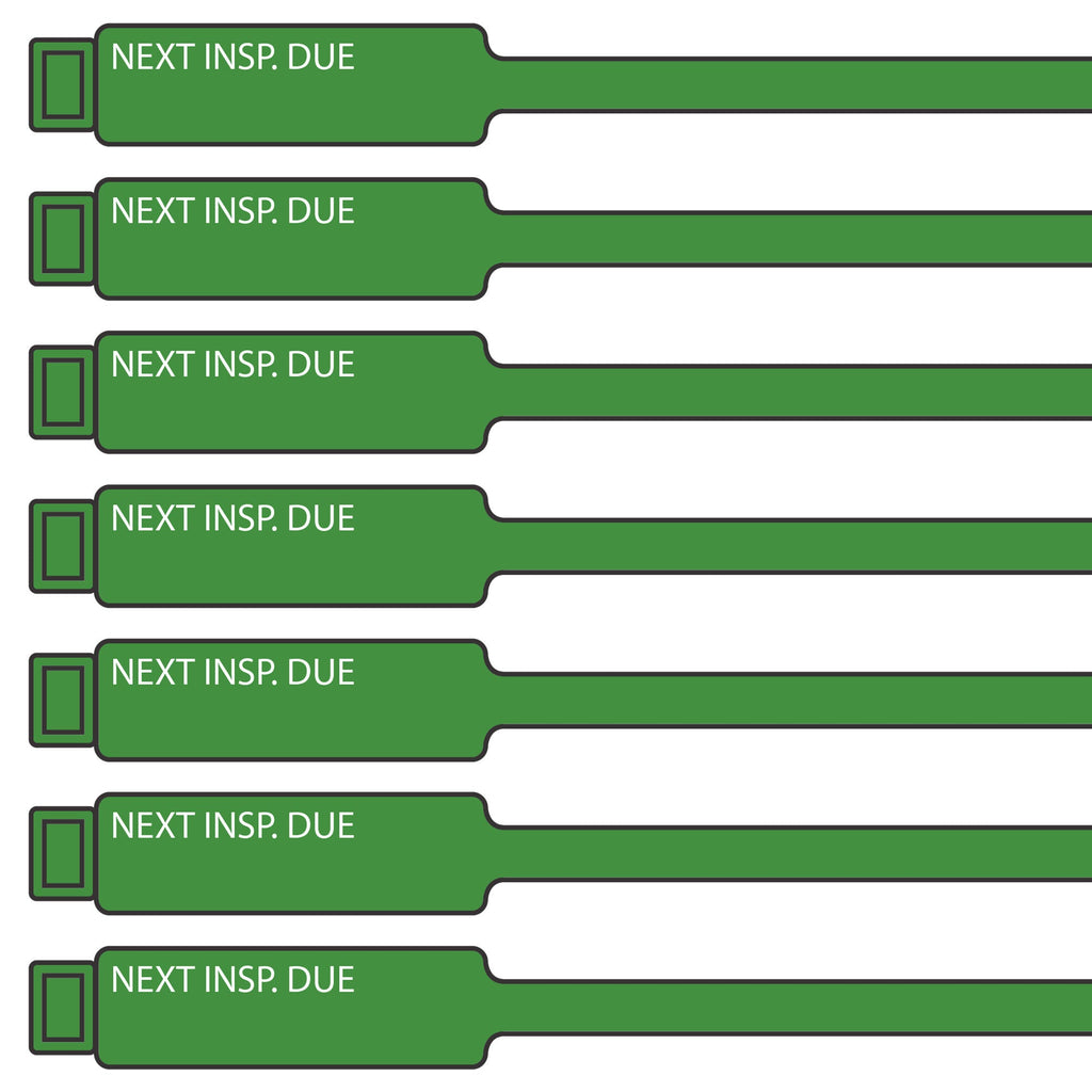 Green 300mm inspection tags 