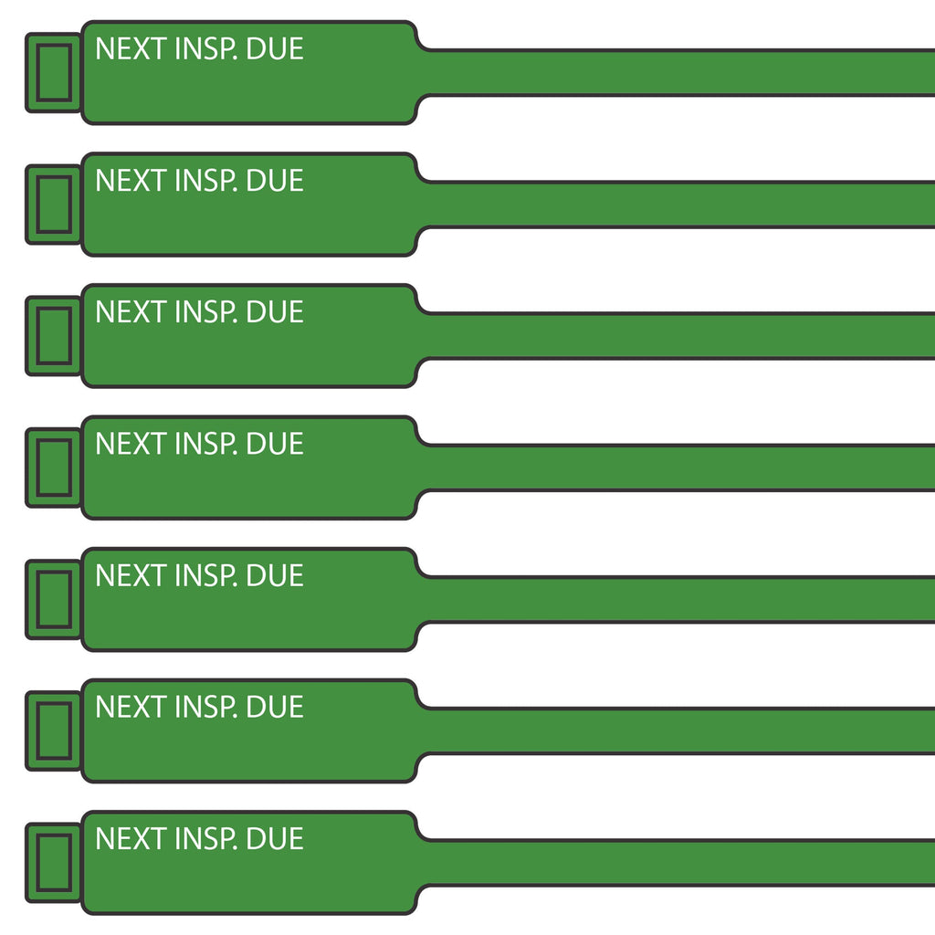 Green 300mm inspection tags 