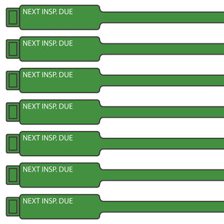 Green 300mm inspection tags 