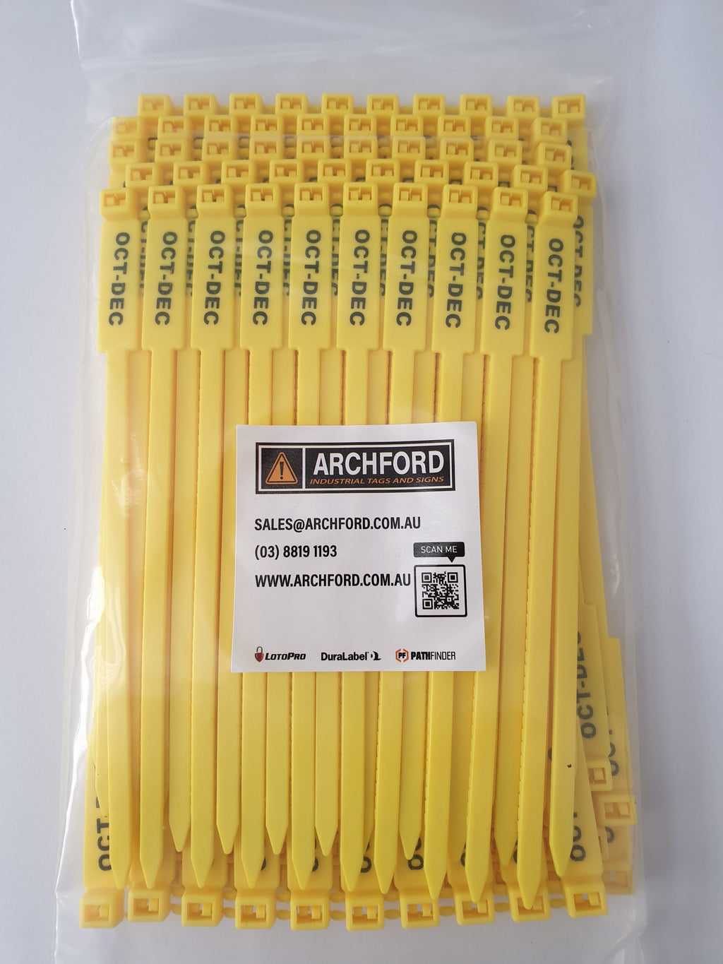 Yellow 175mm Quarterly Inspection Rigging/Lifting Tag | Archford